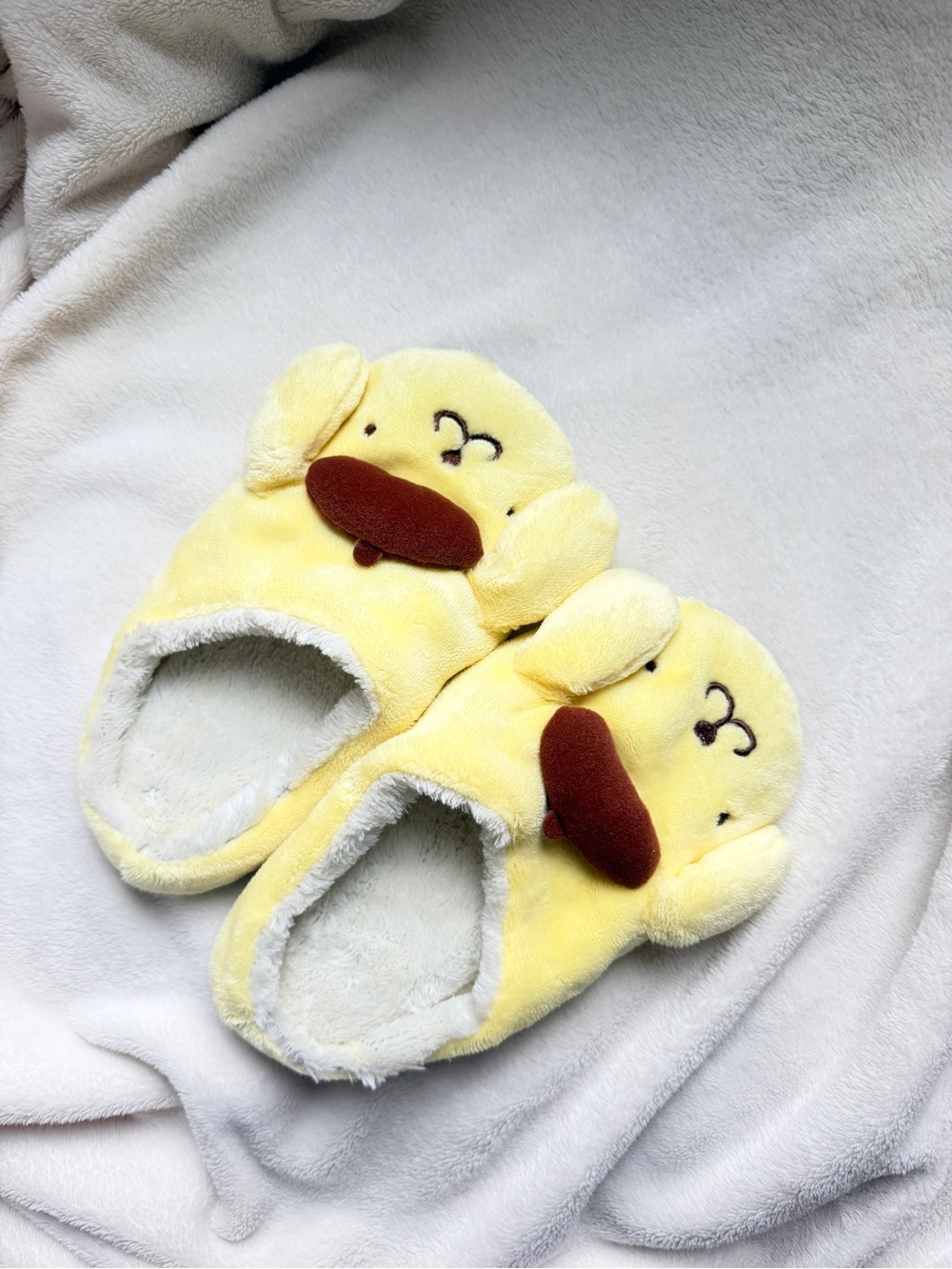 NOWT Sanrio Pompompurin Soft Fluffy Slippers
